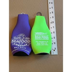 Key West Florida Conch Seafood Company Bait & Tackle Bottle Koozies Pair